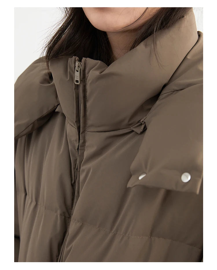 CHIC VEN Korean Women White Down Coats Loose Solid Female 90 White Duck Down Jacket for Woman Tops Autumn Winter 2024 Clothing