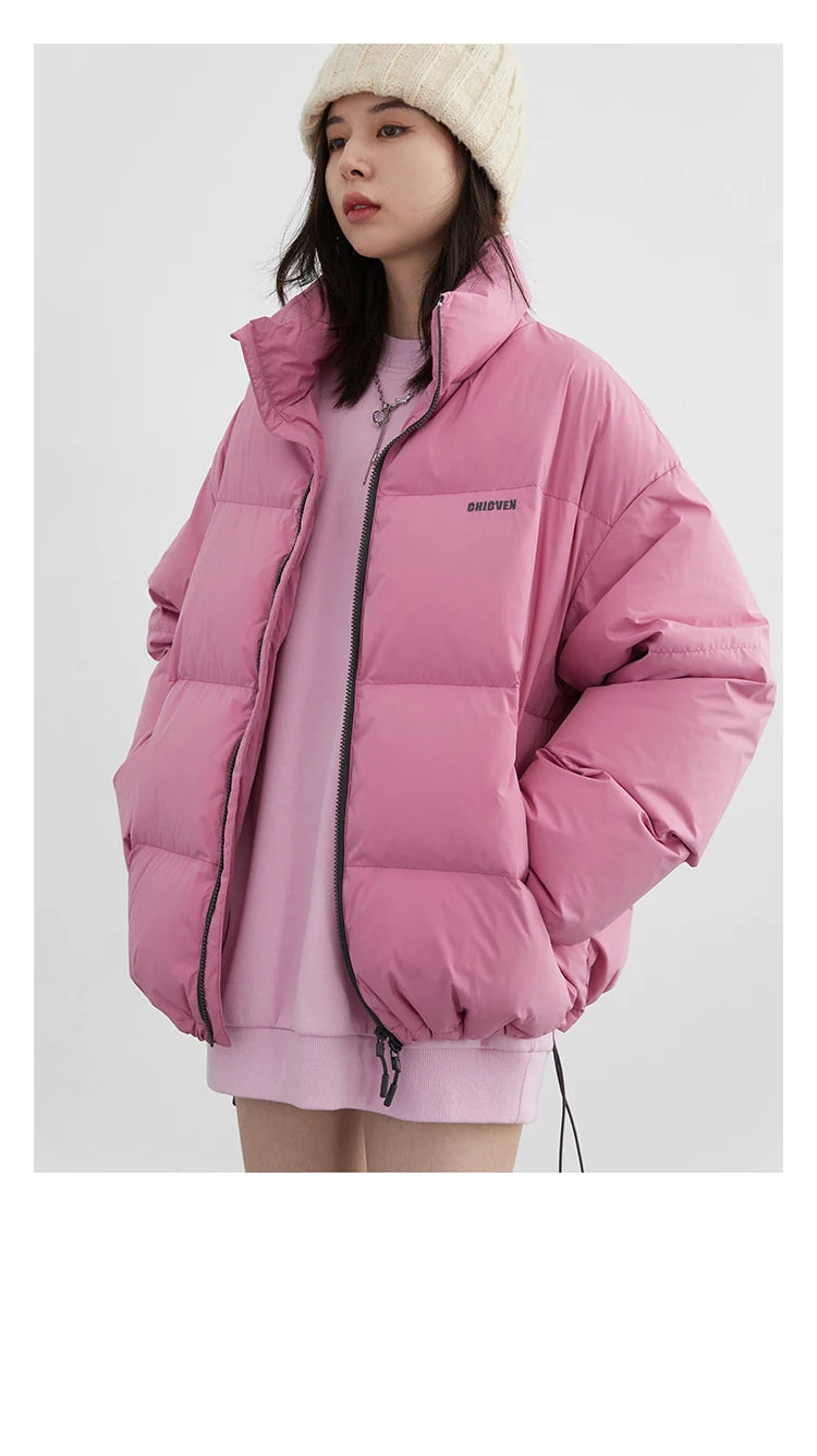 CHIC VEN Women Down Coats Solid 90 White Duck Down Stand Collar Female Down Jacket Warm Ladies Overcoat Autumn Winter 2024