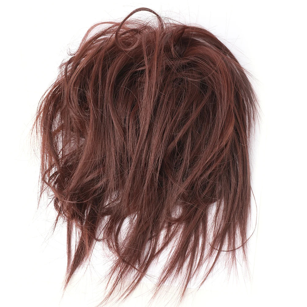 Messy Bun Hair Piece Synthetic Short Ponytail Extension Elastic Rubber Band Hair Buns Hair Pics for Women