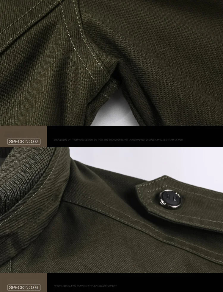 American style jacket for men's spring and autumn 2024 newmulti pocket outdoor pure cotton casual workjacket stand up collar top