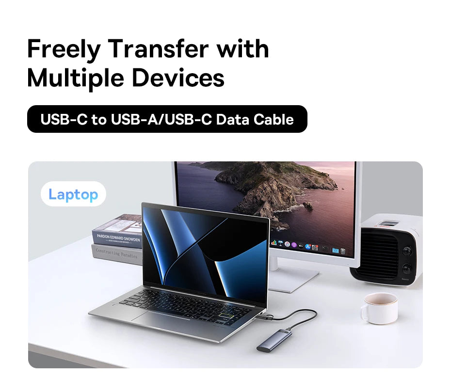 Baseus M2 SSD Case NVMe SATA Dual Protocol 10Gbps M.2 to USB Type C 3.2 Gen 2 Portable SATA NVMe External Enclosure SSD Box Case