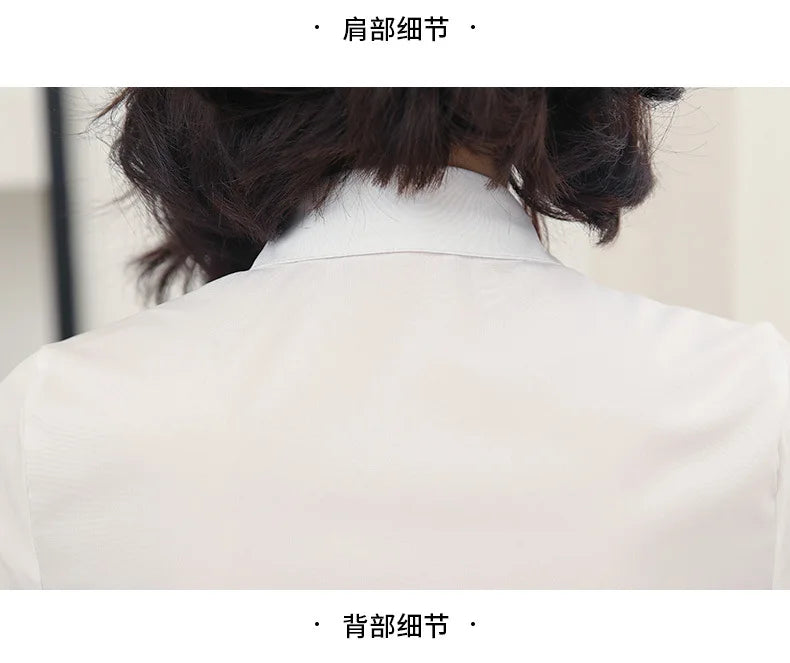 2024 White shirt women's long-sleeved professional work clothes slim stretch no-iron top