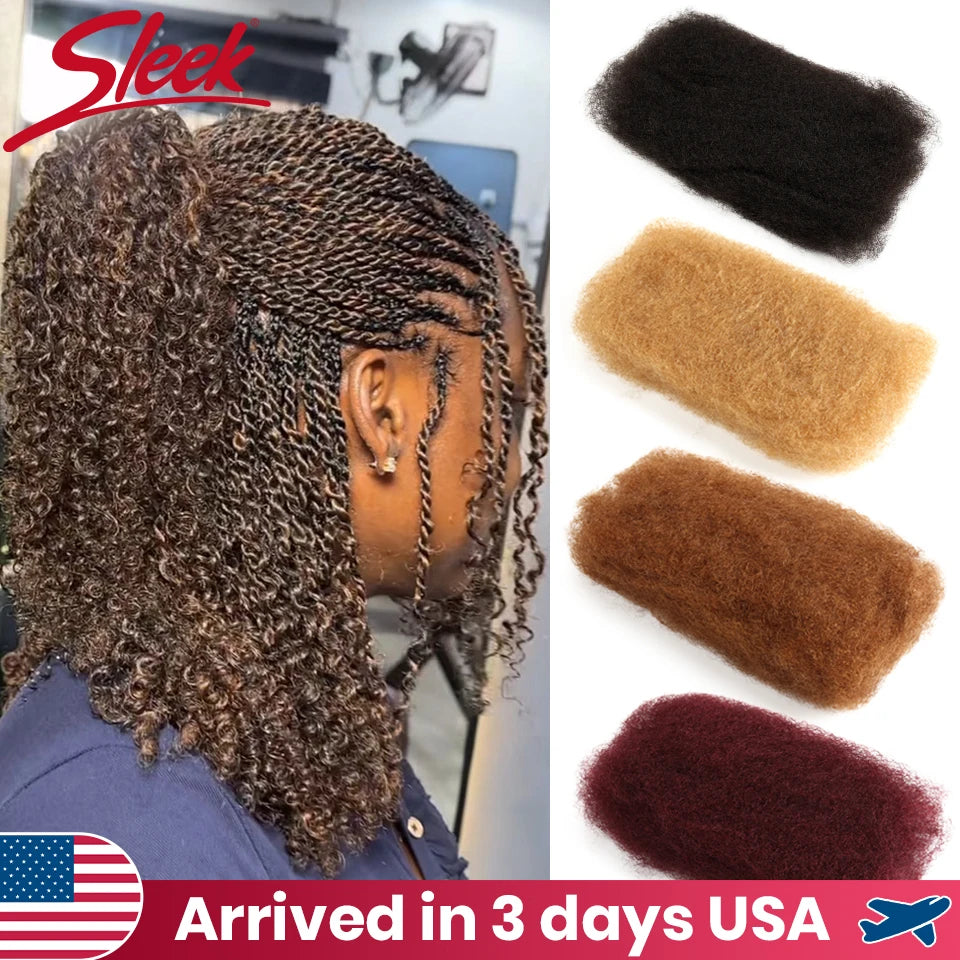 20 Inch Colored Braids Hair Gold Blonde Highlight  Afro Kinky Bulk Hair No Attachment Afro Curly Bulk Human Hair Remy Dreadlock