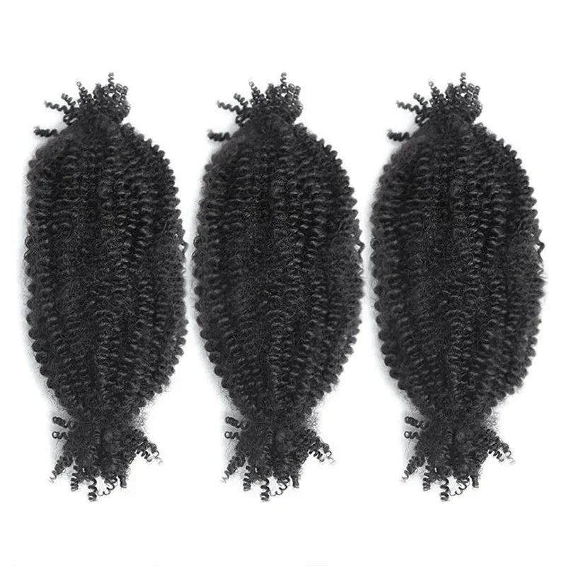 22 Inch QVR Kinky Twist Crochet Braiding Hair 100% Human hair Bundles Sleek Curly Human Hair Bulks 1 PCS Afro Kinky V Bulk Hair