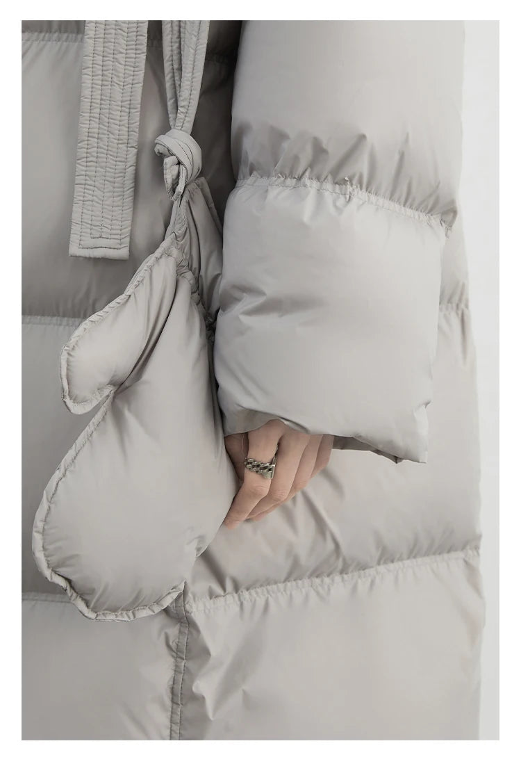 CHIC VEN New Women Down Coats Solid Loose Casual Hooded Down Jacket Female Soft 90 White Duck Down Coat Thick Autumn Winter 2024