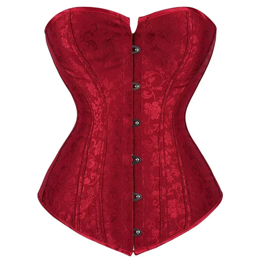 Women Corset Top Floral Embroidery Bustier Vintage Lace Up Corselet Brocade Corsets Medieval Costume Retro Style Casual Outfits