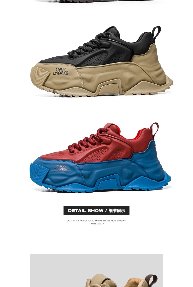 Loafers Men's sneakers Male sneakers Casual Shoes for men Sports and leisure Thick bottom Non-Slip Wear-resistant Work wear