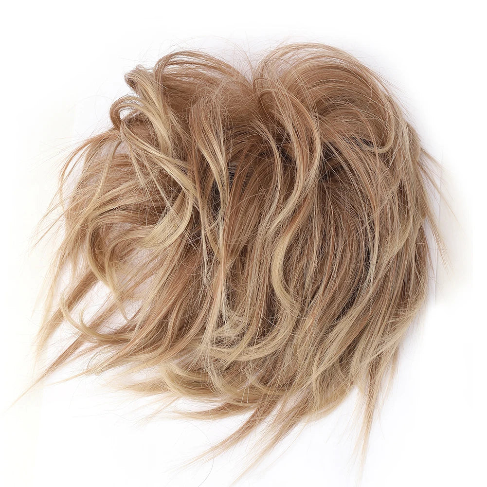 Messy Bun Hair Piece Synthetic Short Ponytail Extension Elastic Rubber Band Hair Buns Hair Pics for Women