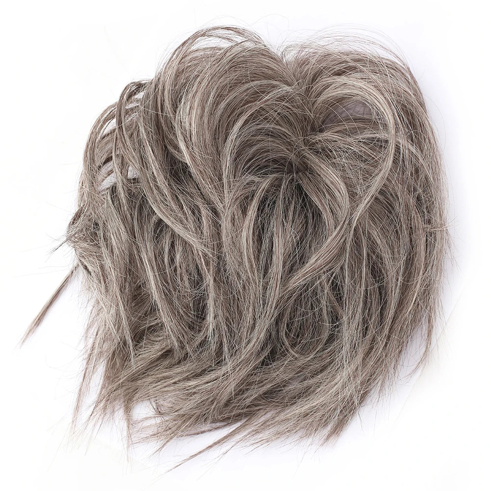 Messy Bun Hair Piece Synthetic Short Ponytail Extension Elastic Rubber Band Hair Buns Hair Pics for Women