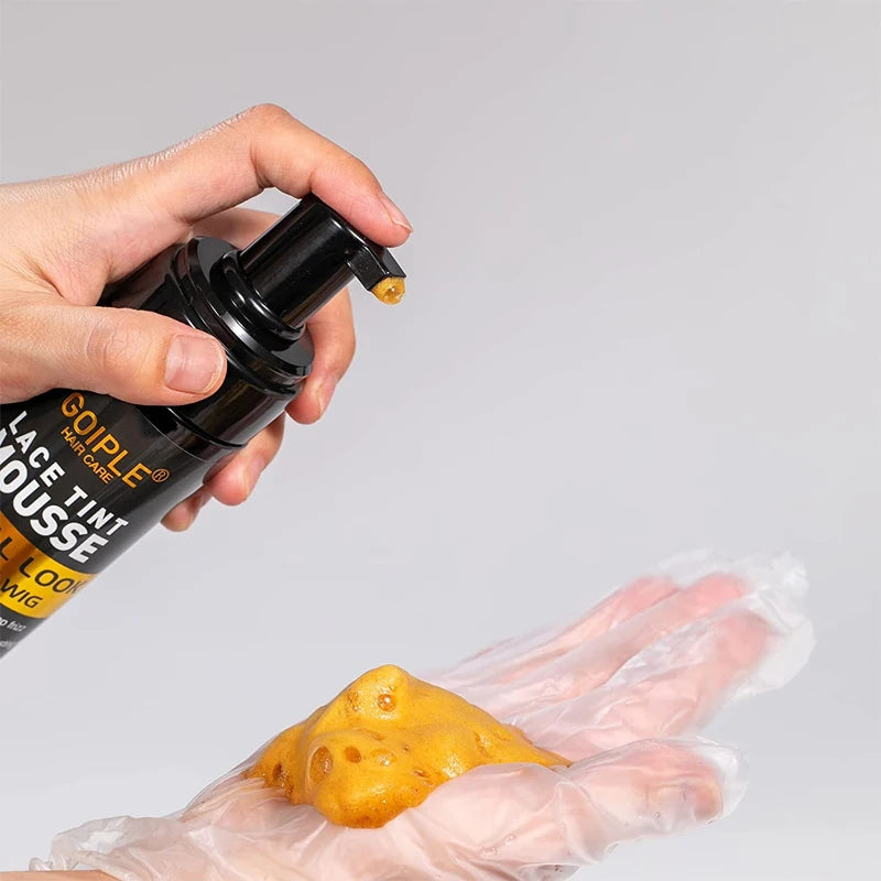 GOIPLE 200ML Lace Tint Mousse for Wig Grids Concealer Waterproof Melt Lace Dye Front Tint Spray Foam Quick Dry Wig Knots Healer