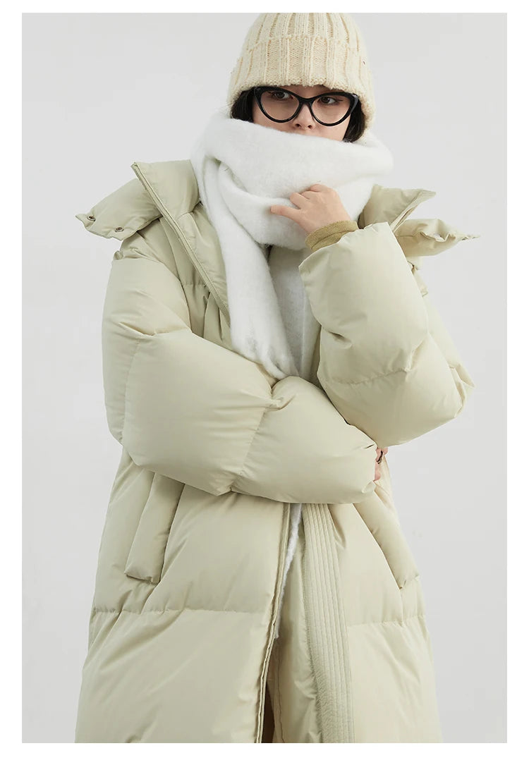 CHIC VEN Korean Women White Down Coats Loose Solid Female 90 White Duck Down Jacket for Woman Tops Autumn Winter 2024 Clothing