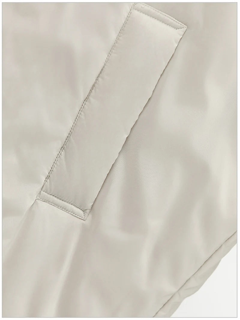 Schinteon Women Camel Down Cape Vest with Hood Loose Sleeveless Gilet Solid Fashionable Autumn Winter Jacket 2025 New