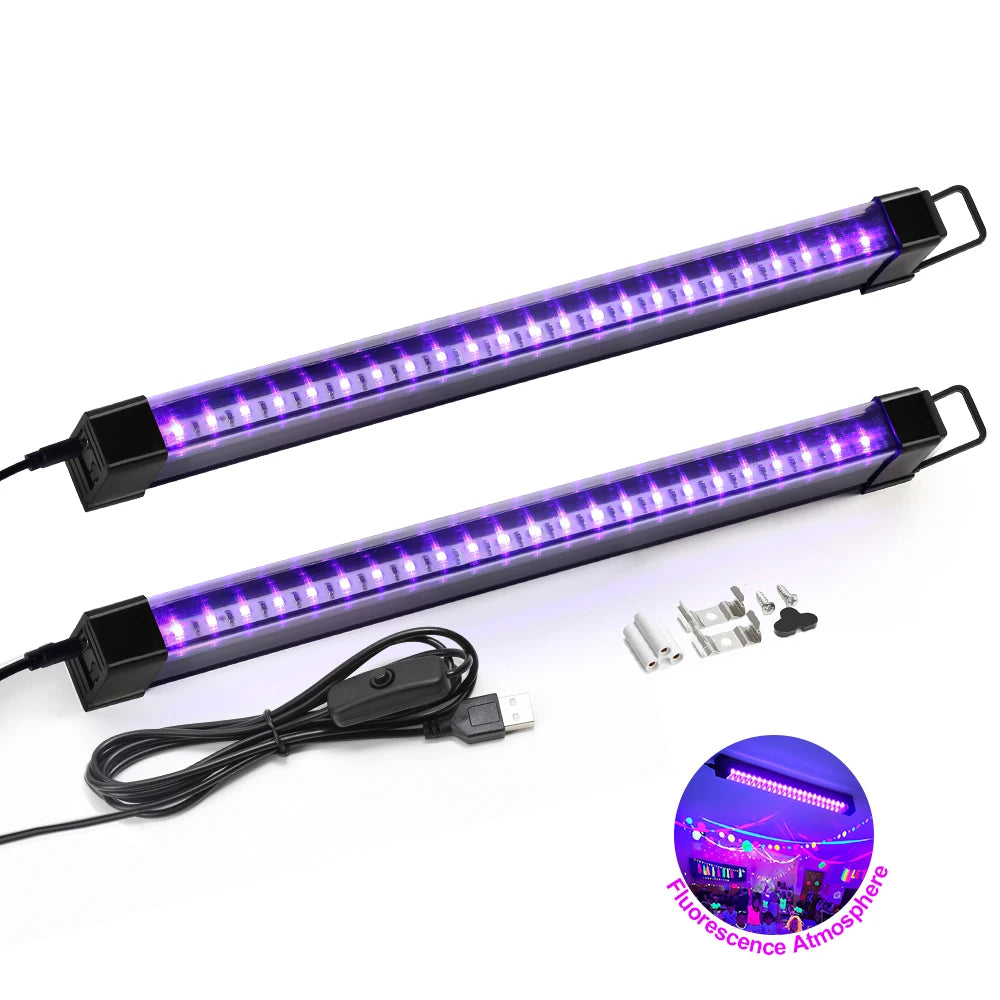 395-405nm Black Light LED UV Lamp Gel T8 Tube 5V USB Plug Ultraviolet Light LED Stage Blacklight UV LED Nail Lamp Parts Grow