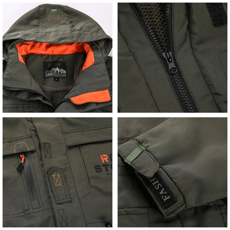 Men's 2023 Autumn Winter New Tactical Jacket Men Outdoor Camping Wear Resistant Coat Men Breathable Sweat Absorption Jackets Men