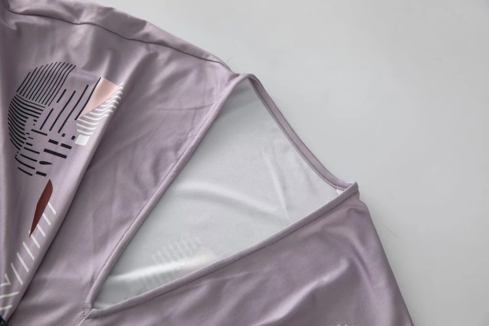 Women's Robes Sexy V Neck Batwing Sleeves Printed Loose Design Elegant Fashion Casul Long Dress Outerwear