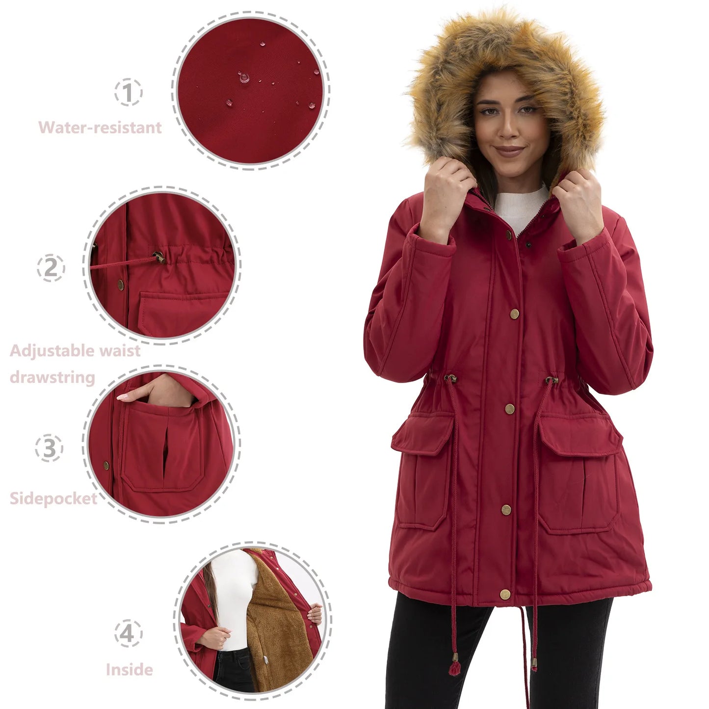 Canada Winter Women's Jacket Coat Parkas Winter Clothes Woman White Goose Down Jacket Fur Hooded Cotton-padded jacket XSYHXY253