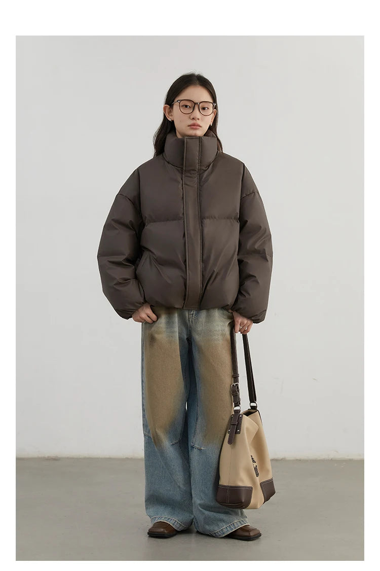 CHIC VEN Women Down Coats Solid Sports Casual Stand Collar PU 90 White Duck Down Ladies Down Jacket Autumn Winter 2025 Clothing