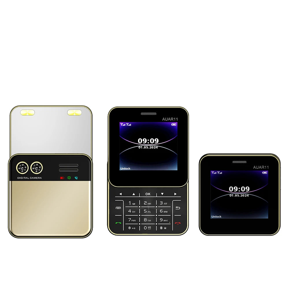 SERVO AUAR11 Rotating Mobile Phone 2 SIM Stadby Torch Speed Dial Magic Voice FM Radio 2G GSM 2.4" Slide Screen Small Cellphones