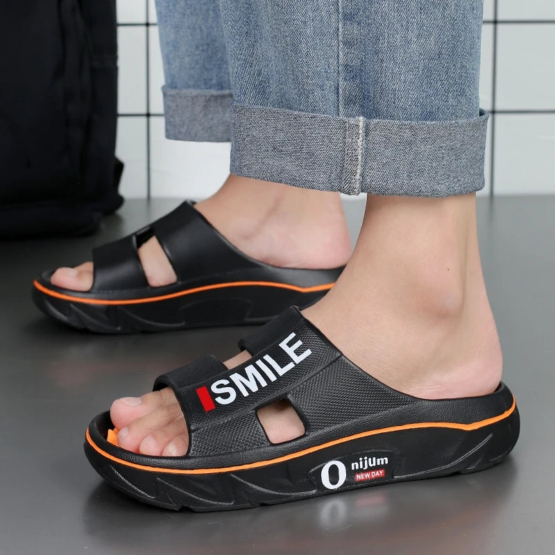 Summer New Men's Massage Slippers Indoor Outdoor Sandals Beach Men Casual Shoes Soft Slides Flip-flops Men Women Home Slippers