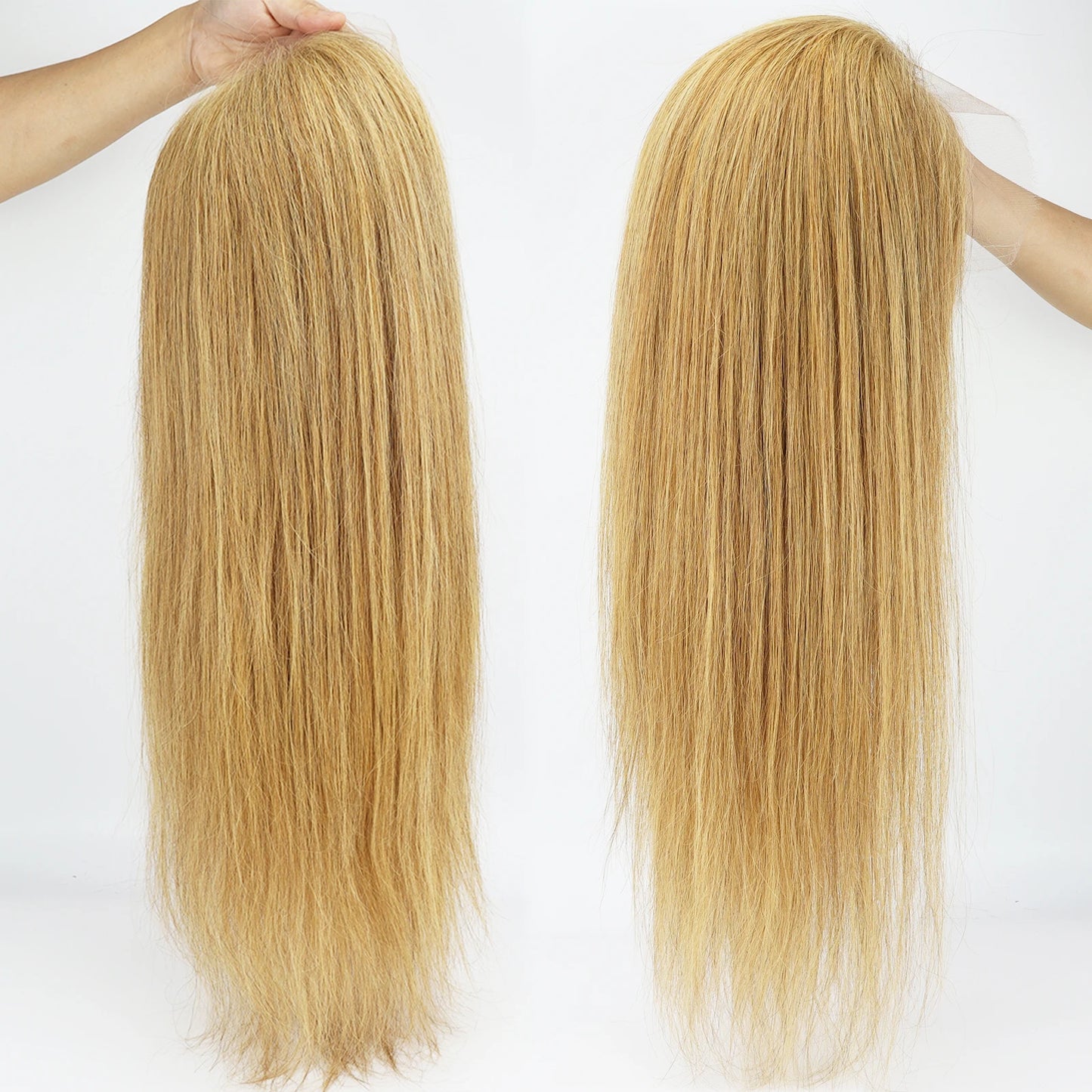 Full HD Lace Wig for Women #27 Honey Blonde 100% Remy Human Hair Invisible Lace Glueless Wig Bleached Knots Natural Straight