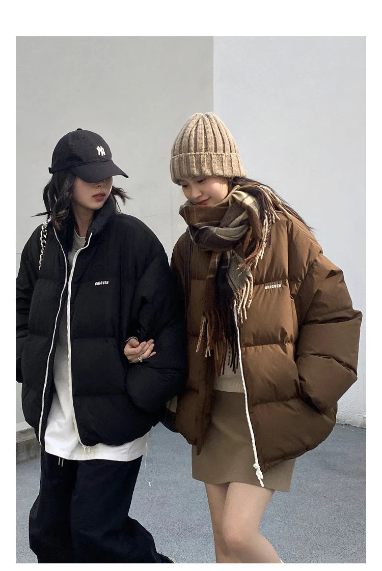 CHIC VEN Women Down Coats Streetwear Solid 90 White Duck Down Stand Collar Female Down Jacket Warm Ladies Overcoat Winter 2024
