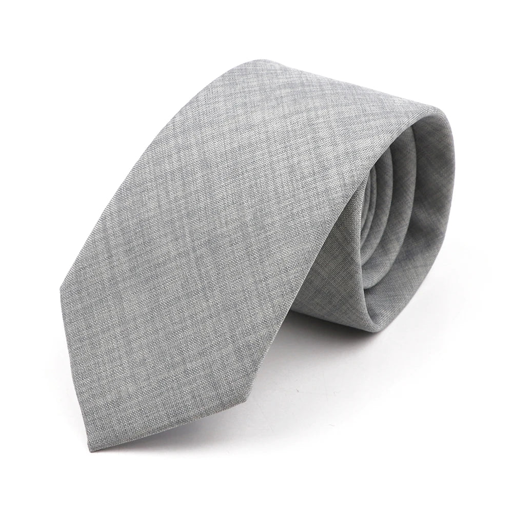 Novelty New Solid Color Ties For Men 100%Cotton Handmade High Quality Necktie Pink Green Orange 6.5cm Skinny Slim Ties Accessory
