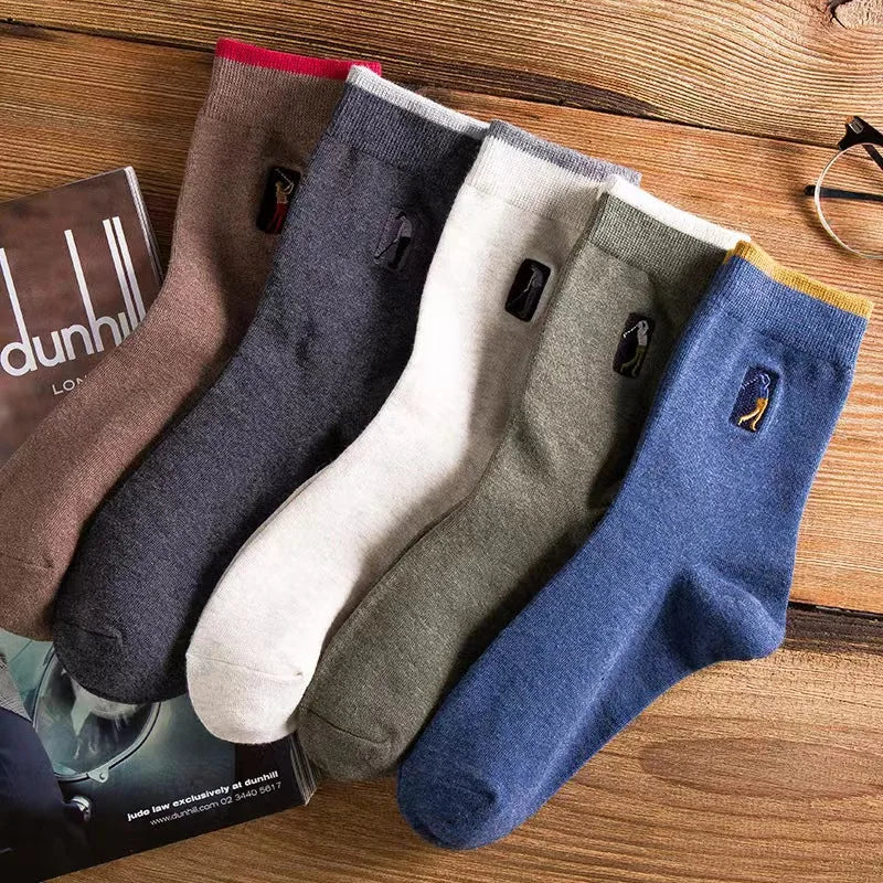 New High Quality Men's Socks Business Casual Long Socks The Golf Logo Spring Autumn Winter Warm Dress For Man Gifts Size 38-45