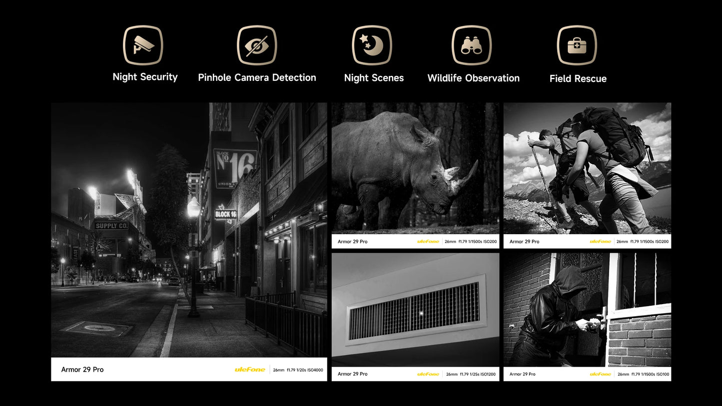 Ulefone Armor 29 Pro 5G AI Rugged Phone 21200mAh 120W 64MP Night Vision 6.67" 120Hz 512GB ROM Mobile MTK Dimensity 7400