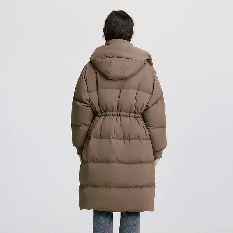 Semir Down Coat Women Long Three-proof Windproof Warm 2025 Winter New Loose Hooded Versatile Jacket