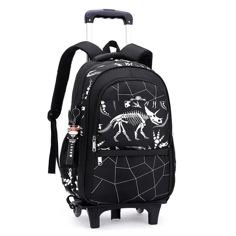Children School Backpack for Kids Boys Wheeled Bag Student Backpack Trolley School Bag with Wheels Rolling Luggage Book Bag