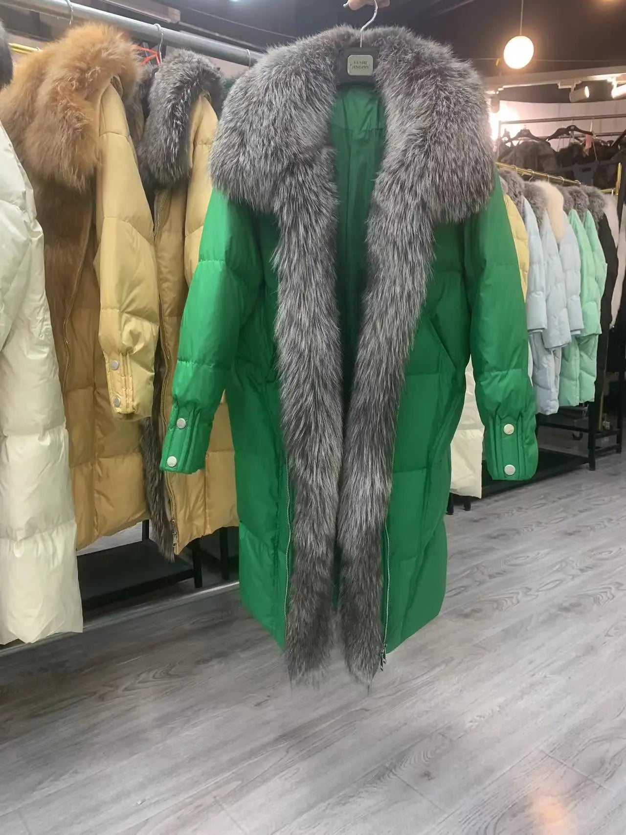 2025 New Winter Women Warm Coat 90% Goose Down Jacket Long Real Fox Fur Collar Thick Luxury Outerwear Female Coat Streetwear