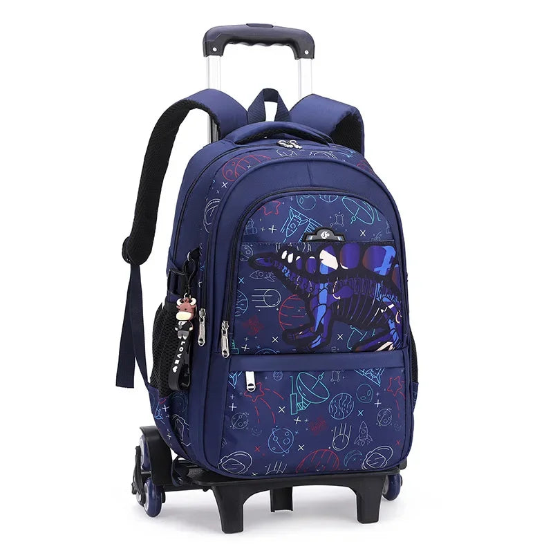 Children School Backpack for Kids Boys Wheeled Bag Student Backpack Trolley School Bag with Wheels Rolling Luggage Book Bag