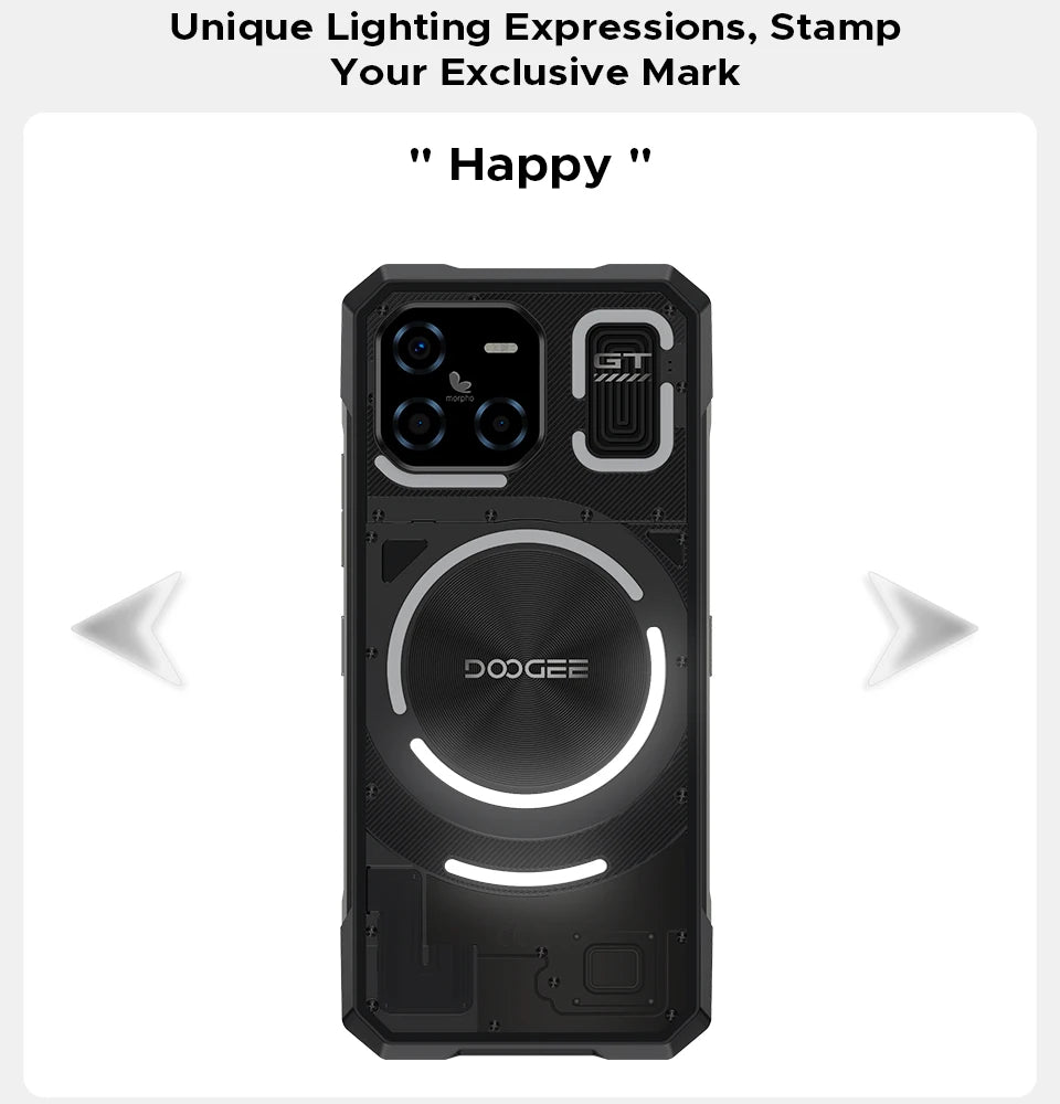 DOOGEE Blade GT Ultra 5G Rugged Smartphone Dimensity 7300 6.72'' 16GB 512GB LED Light Effect Design Ultra-thin Cell Phone