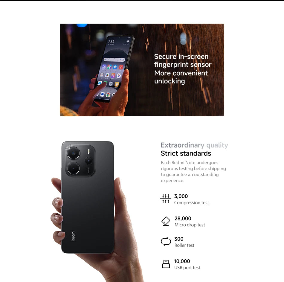 Xiaomi Redmi Note 14 4G NFC helium G99-Ultra 6,67 ''AMOLED screen 120 Hz 108 MP IA camera 5500 mAh battery,Charger Not Included