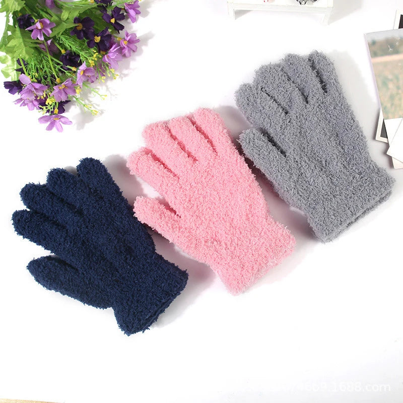 Women Thicken Coral Fleece Winter Gloves Autumn Warm Thick Touch Screen  Full Finger Guantes Female Outdoor Snow Skiing Mittens