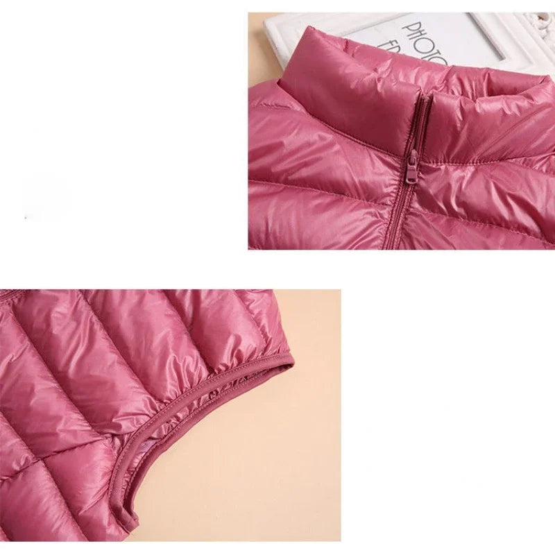 New Down Lightweight White Duck Down Vest Short Sleeveless Vest  Autumn/Winter Slim Fit Ultra Light Down Jacket Women Jackets