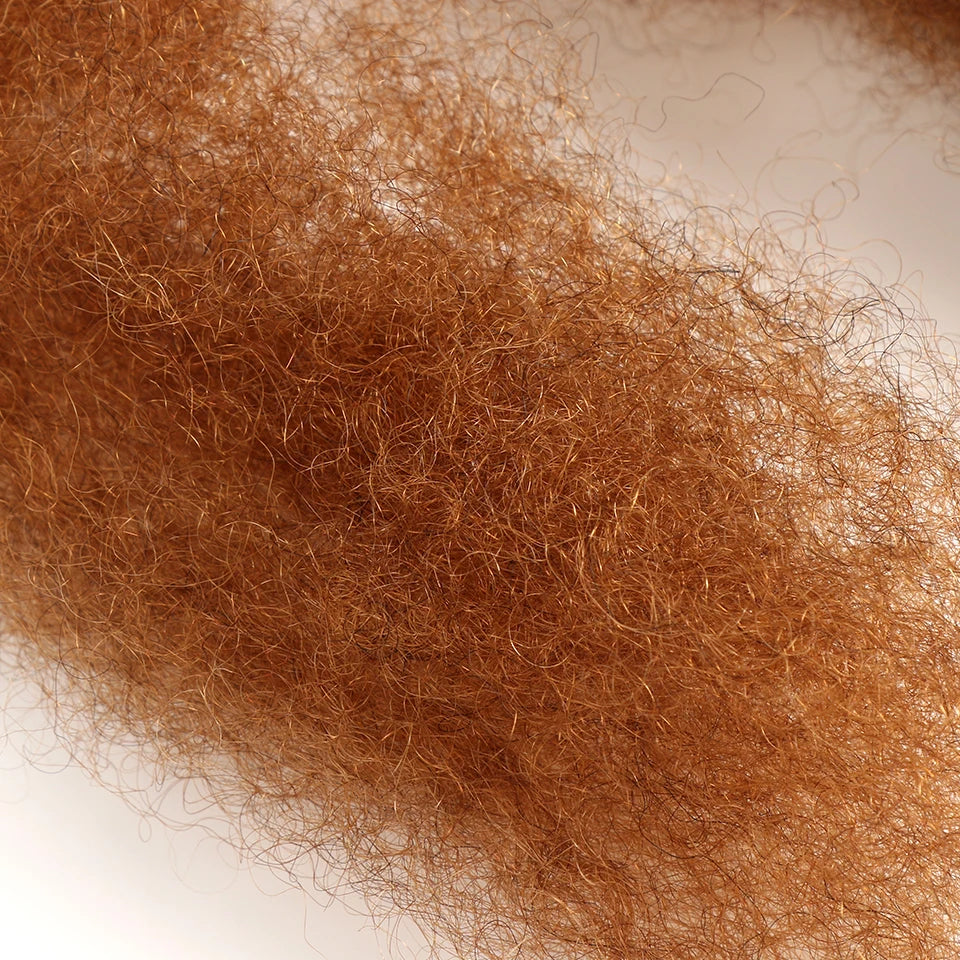 Brown Blonde Highlight  Afro Kinky Bulk Hair No Attachment Afro Curly Bulk Human Hair Remy Dreadlock Natural Color Braids Hair