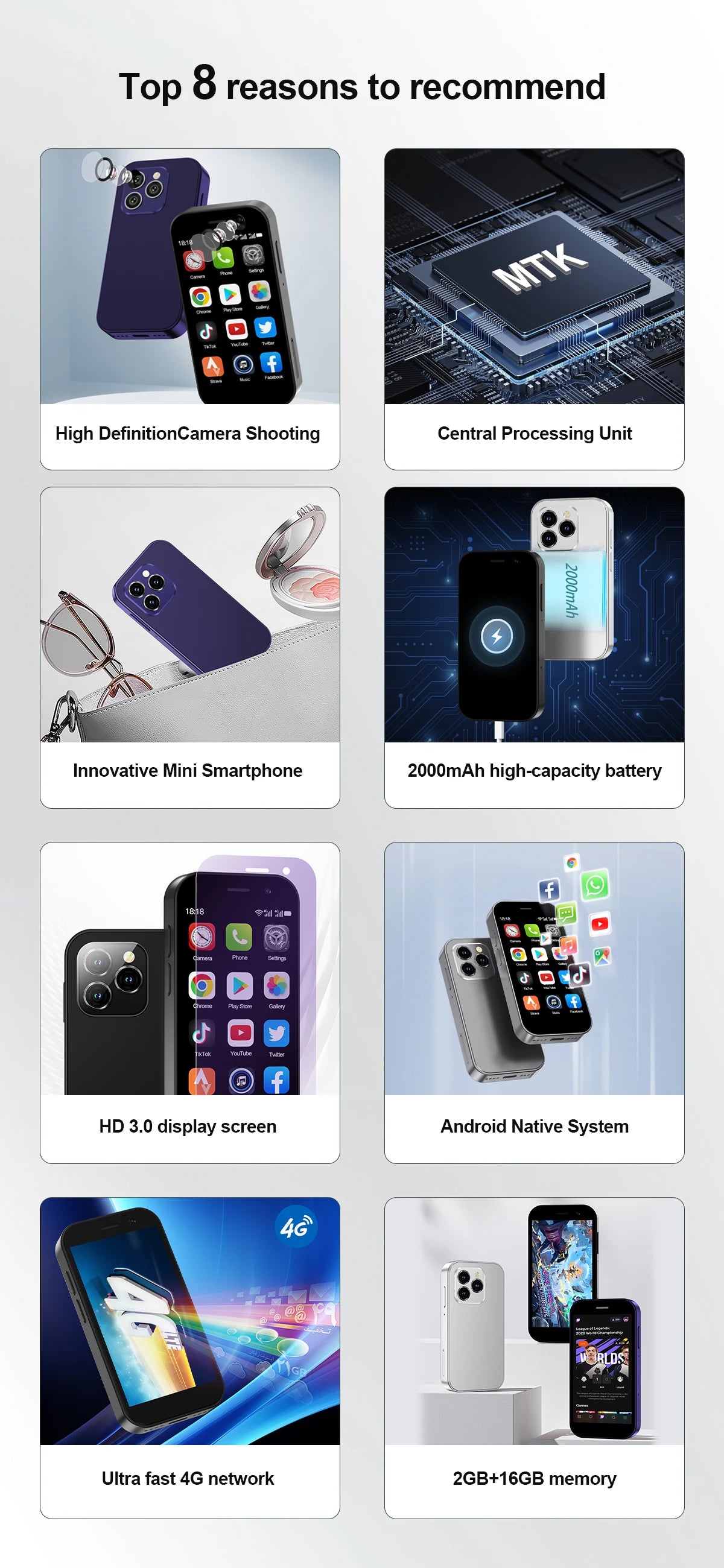 2025 HOT SALE SERVO KING8000 4G Mini Smartphone Android Global GPS 3.0" Display 5MP+2MP WIFI 2000mAh Battery Small Mobile Phones