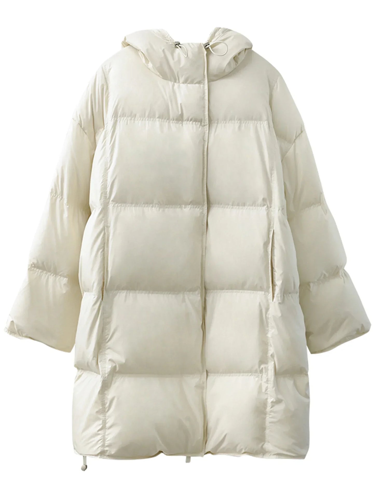 CHIC VEN Women Down Coats Loose New 90 White Duck Down Jacket Medium Long Hooded Female Down Jacket Autumn Winter 2024