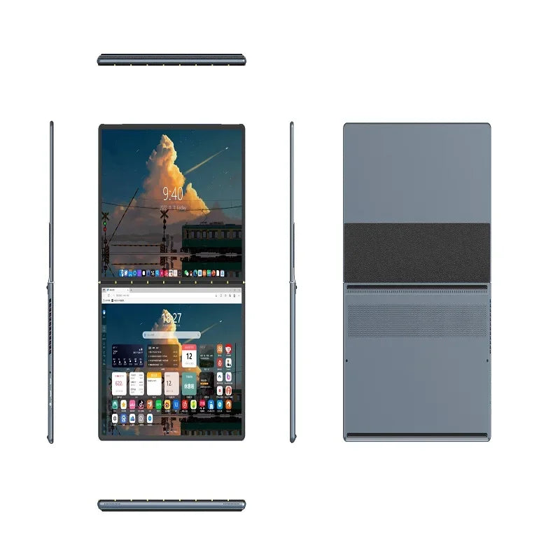 2025 New Mini Dual Screen Laptop 13.5+13.5-inch N100 Dual Touch Screen 180 ° Flipped Office Leisure Entertainment 2-in-1 Notbook