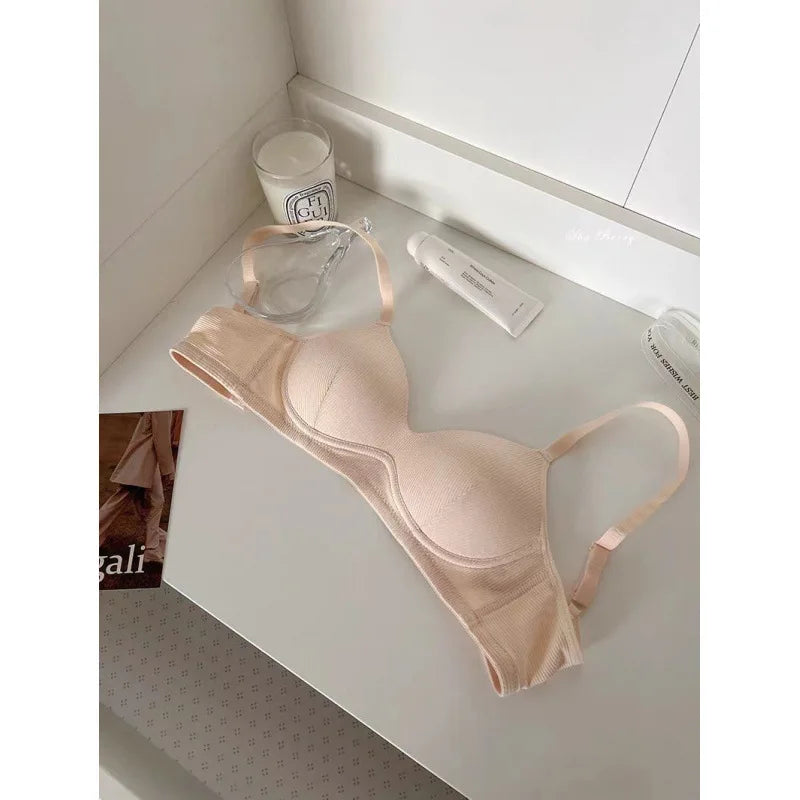 Students High School Girls Bra Underwear Women No Underwire Thin Style No Trace Cotton Bra