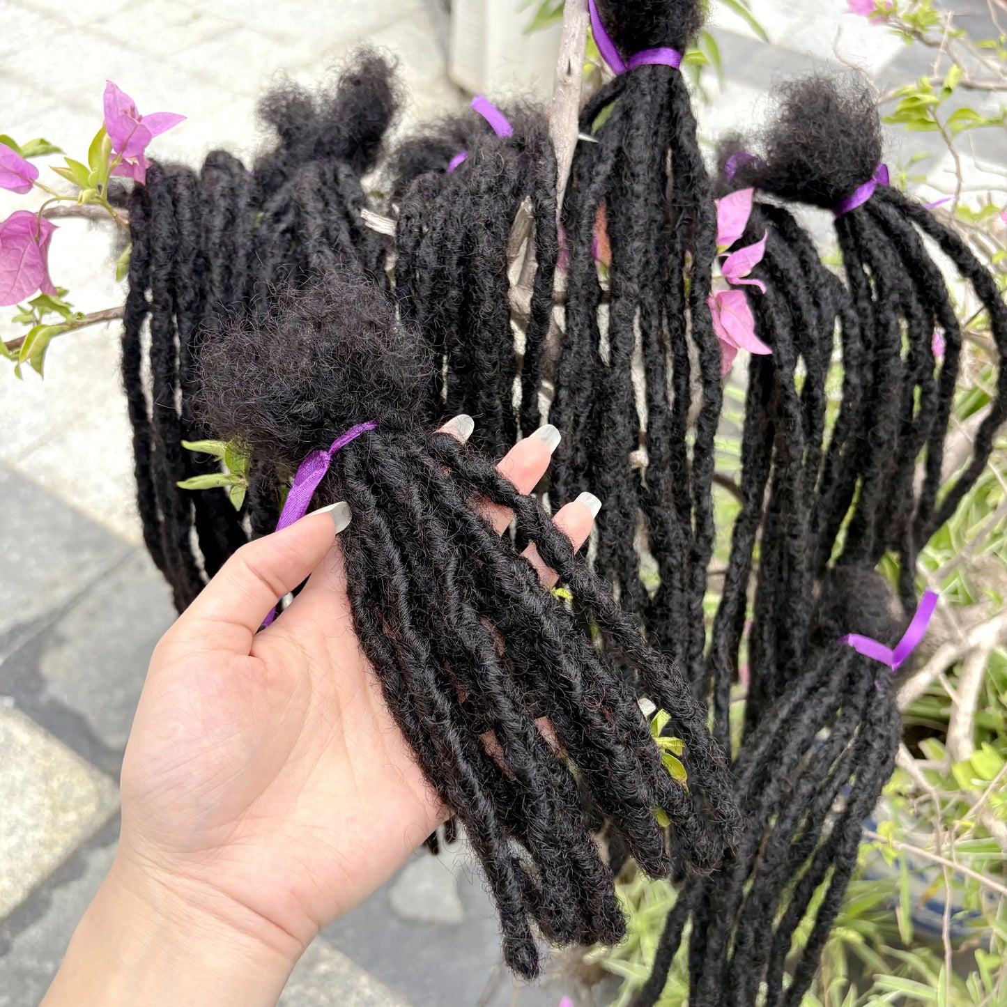 Loc Extension Human Hair with Curly Ends 8-14inch 100% Human Hair Handmade Inter Loc Dreadlock Extension for Men Women Kids