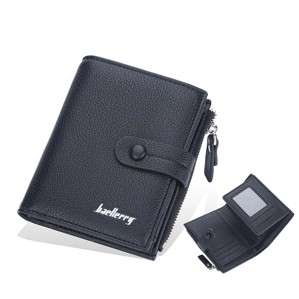 Mini Wallet for Women Baellerry Small Tri-fold Clutch with Zipper Snap Button Multi Card Holder Organizer Gift for Her