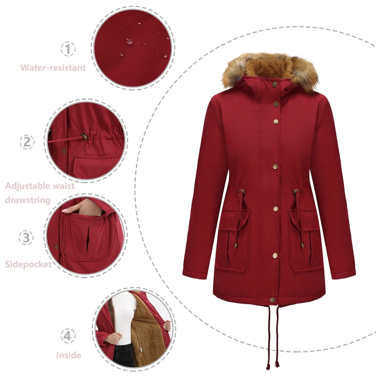 Canada Winter Women's Jacket Coat Parkas Winter Clothes Woman White Goose Down Jacket Fur Hooded Cotton-padded jacket XSYHXY253