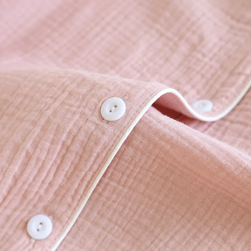 Women's Home Clothes Cotton Spring and Autumn Long Sleeved Long Pants Home Clothes Cardigan Simple Two-piece Pyjamas Set