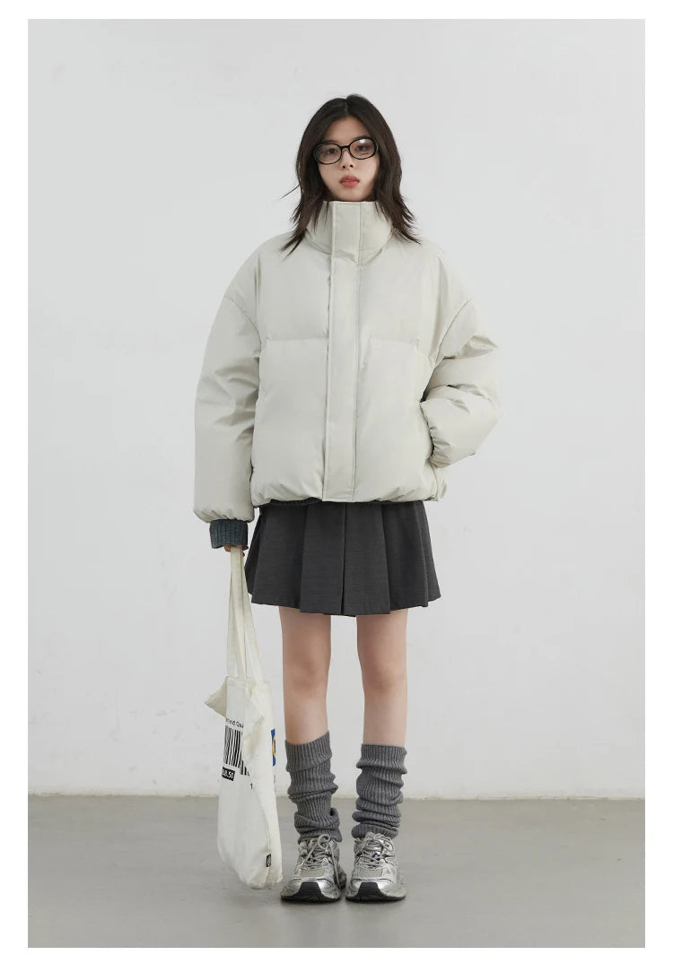 CHIC VEN Women Down Coats Solid Sports Casual Stand Collar PU 90 White Duck Down Ladies Down Jacket Autumn Winter 2025 Clothing