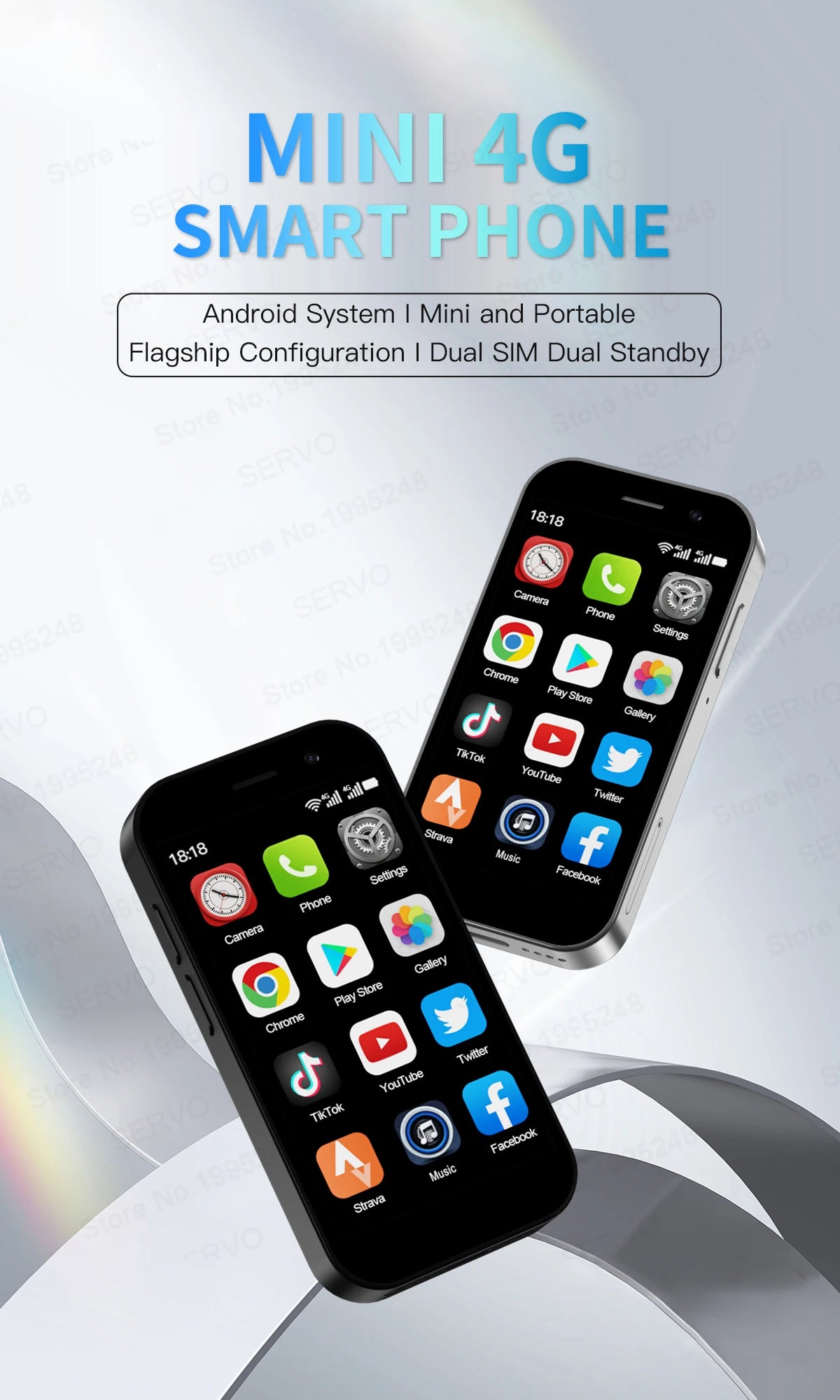 2025 HOT SALE SERVO KING8000 4G Mini Smartphone Android Global GPS 3.0" Display 5MP+2MP WIFI 2000mAh Battery Small Mobile Phones