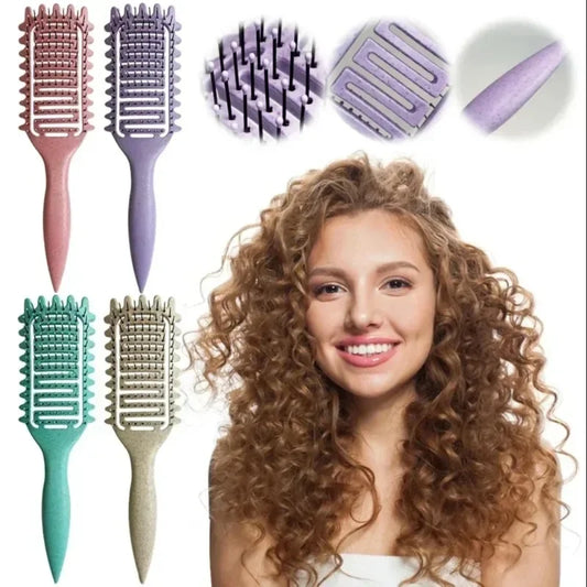 Curl Define Styling Brush Hollow Out Detangling Hair Brush Tangled Wet Curly Hair Comb Shaping Curls Barber Hairdressing Tools