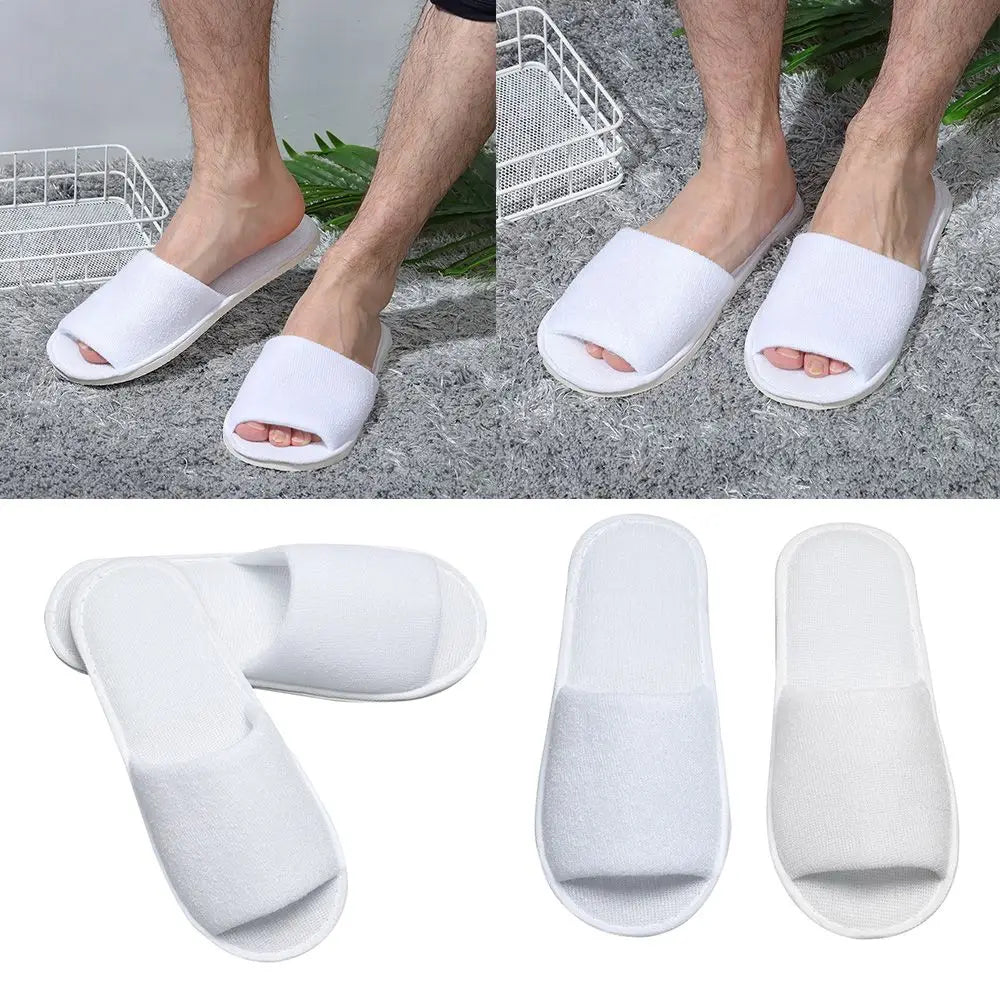 5 Pairs Comfortable Breathable Non Slip Sole SPA Guest Slippers Open Toe Slippers Hotel Shoes Hotel Supplies