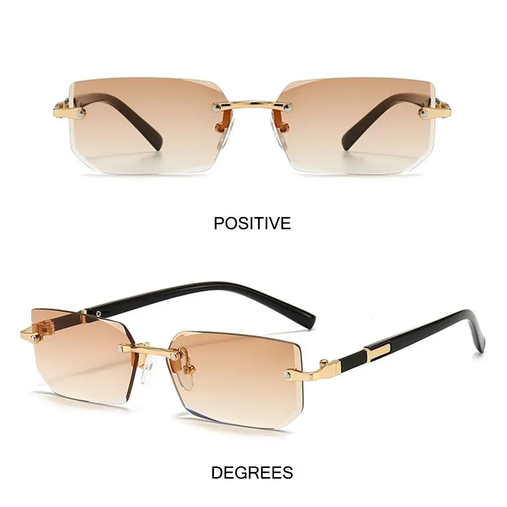 Rimless Sunglasses Rectangle Fashion Popular Women Men Shades Small Square Sun Glasses For Female male Summer Traveling Oculos